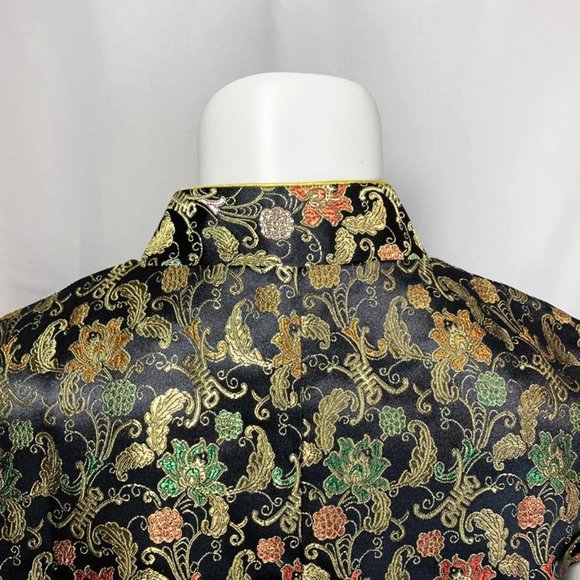 VINTAGE Cassure embroidered asian chinoiserie vest - Picture 5 of 8